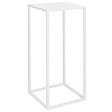 SPRINGOS Metallständer für Zimmerpflanzen Blumenständer und Pflanzensäule viereckig Loft Design Dekosäule (Weiß, Höhe: 40 cm)