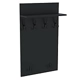 120x60 | MAXI Garderobenpaneel Wandgarderobe Garderobe Wandpaneel Kleiderstange SCHWARZ | ANTHRAZIT