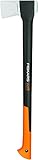 Fiskars Spaltaxt, Inklusive Klingen- und Transportschutz, Länge: 71 cm, Antihaftbeschichtet, Hochwertige Stahl-Klinge/Glasfaserverstärkter Kunststoff-Stiel, Schwarz/Orange, X21–L, 1,63 kg, 1015642
