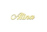 ANDANTE Premium Collection - Namenskette 'Alina' 14K Gold Edelstahl Halskette Personalisierte Kette mit Namen - längenverstellbar 43 cm - 48