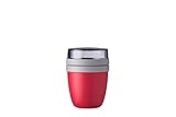 Mepal Lunchpot Ellipse Nordic red – 300 ml praktischer Müslibecher, Joghurtbecher, to go Becher – Geeignet für Tiefkühler, Mikrowelle und Spülmaschine, PP/PCTG, Rot, 420