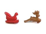 Miniblings Rentier Schlitten Ohrstecker Stecker Santa Weihnachten Weihnachtsmann - Handmade Modeschmuck I Ohrringe Stecker Ohrschmuck