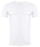 FILA Herren T-Shirt Mit V-Ausschnitt FU5001 Man V-Neck Undershirt 300 XL, 300 White, XL, FU5001