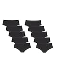 Amazon-Marke: Iris & Lilly Damen-Hipster aus Baumwolle, 10er-Pack, Schwarz, 3XL, Label: 3XL