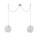Lucande Pendelleuchte 'Valina' (Design, Modern) in Transparent aus Metall u.a. für Wohnzimmer & Esszimmer (2 flammig, E27) - Design-Hängeleuchte, Esstischlampe, Hängelampe, Häng