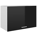 vidaXL Hängeschrank 1 Regalboden Küche Schrank Einbauküche Küchenzeile Küchenmöbel Oberschrank Küchenschrank Hochglanz-Schwarz 60x31x40cm Spanp