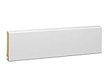 KGM Sockelleiste Express Modern – Weiß folierte MDF Fußbodenleiste – Maße: 2500 x 19 x 80 mm – 1 Stück