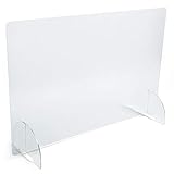 PLEXIDIRECT - Spuckschutz Plexiglas Schutzwand Thekenaufsatz Trennwand Büro Schreibtisch Acrylglas Büroschirm Niesschutz, 3mm Schirm, Roxi Tischfuß Plexi, 1000 x 650 mm (BxH)