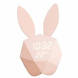 EYHLKM Kaninchen Wecker, elektronischer LED-Wecker im Wohnzimmer (Color : Pink, Size : 21.7cm)