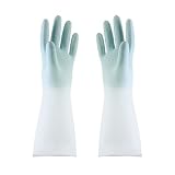 XMYINGWEI Spülhandschuhe Reinigung Geschirrspülhandschuhe wasserdichte dünne dünne Abschnitt Gummihandschuhe for Haushaltsreinigung Gummi-Teller Waschhandschuh (Color : Blue, Size : L)