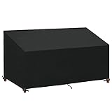 SanGlory Abdeckung für Bank 2/3/4 Sitzer, Wasserdichtes Winddicht Gartenbank Schutzhülle Bankabdeckung Anti-UV Beschichtung (185x69x65/96cm)