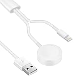2 in 1 Watch Ladekabel,Kabelloses Schnelles Magnetisches Ladekabel auf USB,Charging Cable Ladestation Kompatibel mit der i-Watch Serie 5/4/3/2/1 und Phone 12/11 Max Pro/XR/XS/XS Max (weiß)