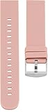 Oozoo Ersatzarmband Uhr 20mm Silikon - Pink Grau mit silbernem Verschluss - Silikonarmband 20mm für Armbanduhren - Ersatzarmband Uhr Damen & Herren - Uhrarmband 20mm Schnellwechselverschluss 406.20