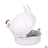 Mikrowellen Eierkocher Huhn Form Ei Wilderer Mikrowelle Dampfkessel Dampfer Eierkocher Ei-kocher Frühstücksei Mikrowellenhuhn Eier Kochen Küchenhelfer Kochutensilien 13.3 × 15.7 × 15.7cm Für 4 E