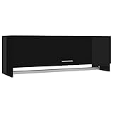 vidaXL Kleiderschrank Kleiderstange Wandgarderobe Schlafzimmer Hängeschrank Wandschrank Garderobenschrank Garderobe Hochglanz-Schwarz 100x32,5x35cm Spanp