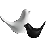 DAOSSU Keramik Vogel Dekoration Minimalistischer Keramikvogel Vogel Verzierung Keramik Vogel Figuren Keramik Vögel Nordic Dekor Moderne Kunst für Landschaft Garten Zuhause Büro Keramikvögel (2 Stück)