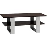 ADGO Martyna Couchtisch 120x60x55cm Modern Rechteckig Kleiner Niedriger Beistelltisch für Wohnzimmer, Tisch mit Regalen und Stauraum, Geometrische Kaffeetisch Sofatisch Wohnzimmertisch (Wenge Mix)