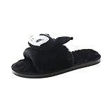 XINKONG Plüsch Hausschuhe Damen Niedliche Cartoon Dreidimensionale Tier Open-Toed Plüsch Hausschuhe Paar Home Baumwolle Hausschuhe EU36-37. Schwarz DAKSL (Color : Pink, Size : EU40-41)