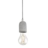 EGLO Pendelleuchte Silvares, 1 flammige Schnurpendel Hängelampe Vintage, Industrial, Modern, Hängeleuchte aus Stahl und Beton in Grau, Esstischlampe, Wohnzimmerlampe hängend mit E27 Fassung