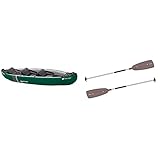 Sevylor Kanu aufblasbar Adventure Plus - 2+1 Personen Faltkajak, Kanadier, 368 x 86 cm & Alu-Doppel-/Stechpaddel KC-Compact (Doppelpaddel 215 m/Stechpaddel 2 x 150 m)- Farblich S