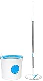 WHMWPB Spin Mop Drehmopp mit Eimer Home Hand-freie Waschwasser Nass und trocken Dual-Use Mops Einziger Fass-Spin-Mop-Boden MOP-Bodenreinigung (Farbe: Weiß, Größe: und 3 Mopp-Köpfe)