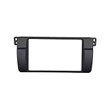 Hermoso Gute Qualität 180x105mm Eröffnung Fit für BMW 3 Series E46 Doppel DIN Fascia Radio DVD Stereo Panel Trim Umreißen Installationsrahmen (Color Name : Black)