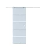 HOMCOM Glasschiebetür Schiebetür Glastür Zimmertür teilsatiniert 775/900 / 1025 x 2050
