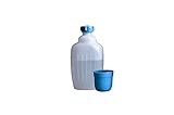 hünersdorff Campingflasche-Vorratsflasche aus HD-PE, 500ml, naturfarben, mit blauem Trinkb