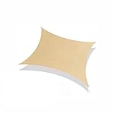 SDWJJ Rechteckiges Sonnenschutz Segel, Gaspermeation 95% UV-Verschluss Gartenwasser vergossen Balkon, 4 Farben, 11 Größen (Farbe: blau, Größe: 4x6m) (Color : Beige, Size : 2x3m)