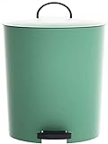 ZCRR Mülleimer, Runder Kunststoffabfallbehälter Mit Deckelabnehmbarer Innerer Papierkorb, Stummes Fußpedal Für Haushaltsküchenbüro(Color:Grün)