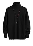 Pajiay Strickwaren Herren Regular Fit Hoher Kragen Einfachheit Sweater Herren Herbst Winter Dünnschliff Base Pullover Herren Langarm Einfarbig Lassig Sweatshirt H