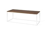 Skandinavische Deko Elensen Wohnzimmertisch Modern Couchtisch (White, Schoko Eiche)