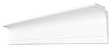 DECOSA Zierprofil L100 SASKIA - Multifunktionale Stuckleiste in Weiß - 10 Leisten à 2 m Länge = 20 m - Licht- oder Gardinen-Leiste - Styropor 60 x 100 mm - Für Decke oder W