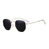 XJYJF Sonnenbrille Mode Ultraleichte Sonnenbrille Square Runde Gesicht Metall Sonnenbrille Persönlichkeit Phnom Penh Zubehör (Color : A)