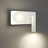Wandleuchte Innen mit Mini Strahler, Acrylkugel Wandlampe, LED Wandbeleuchtung für Wohnzimmer Schlafzimmer, Neutralweiß 4000K, Rechteck