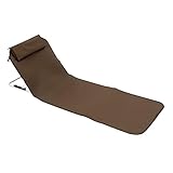 Strandmatte Strandliegestuhl mit Verstellbarer Rückenlehne und Kissen Isomatte Tragbarer Klappstuhl,160x54 cm Auflage für Rollliegen, Sonnenliegen und Gartenliegen (Kaffee)