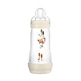 MAM Easy Start Anti-Colic Elements Babyflasche (320 ml), Milchflasche für die Kombination mit dem Stillen, Baby Trinkflasche mit Bodenventil gegen Koliken und Sauger Größe 1, 0+ Monate, F