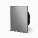 Touch Dimmer Schalter Lichtschalter Sensor Beleuchtet Glas Grau Luxus-T
