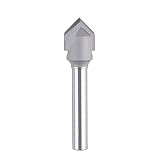 SpeTool Fasenfräser 2 Flöten 90 grad V Nutfräser 12 mm Schneiddurchmesser 6 mm Schaft CNC Fräser Schaftfräser zum Adern, Fasen und V-R