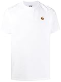 Kenzo T-Shirt Crest für Herren, Weiß, Tiger, bestickt, 100 % organisch, klein, weiß, Larg