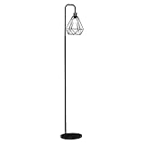 HOMCOM Stehlampe Industriestil Standleuchte Stehleuchte Sockel E27 für Schlafzimmer Esszimmer Stahl Marmor Schwarz Ø25 x 152H