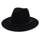 SpirWoRchlan Damenhute Herrenhute Panama Hut Gangster Damen Herren Fedora Trilby Hut breiter Krempe Damen Herren Vintage Dress Hut 1920 Stil Gatsby Kostüm Accessoires Schw