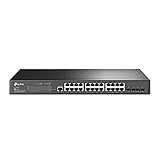 TP-Link TL-SG3428 24-Port Gigabit L2 Managed Netzwerk LAN Switch mit 4 SFP-Slots (19 Zoll Rack-Montage, Zentrales Cloud-Management, Omada-SDN,IPv6, QoS, IGMP, LAN) schwarz,Geschäfts-Netzwerk