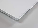 Tischplatte Holz Zuschnitt nach Maß Beschichtete Holzdekorplatte in 25mm (100 x 60 cm, Weiß)