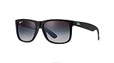 Ray-Ban Authentische Justin RB 4165 622 / T3 55mm Gummi Schwarz/Grau Gradient Polarisiert Rubber Black Frame Grey G