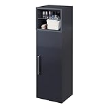 RIWAA - Badezimmerschrank NESTOS - zeitlos wohlfühlen - 1-türig, 30 cm breit - Seidenglanz Anthrazit - auch für kleine Bäder - Einzel Unterschrank mit Regalteil - Made in Germany