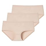 Schiesser - Invisible Cotton - Nahtloser Panty - 3er Pack (38 Sand)