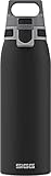 SIGG Shield One Black Trinkflasche (1.0 L), schadstofffreie und auslaufsichere Trinkflasche, langlebige Trinkflasche aus Edelstahl mit ONE Top