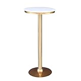 21.7'Marmortischtisch Mit Marmorplatte Und Metallbasis, Einfach Zu Montieren, Geeignet Für Wohnzimmer, Café, Bistro, Höhe 75 cm, 95 cm, 105