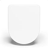 Bullseat® 4 | Toilettendeckel mit Absenkautomatik | WC Sitz abnehmbar mit Edelstahlbefestigung weiß | Toilettensitz D-Form aus Duroplast mit Softclose |